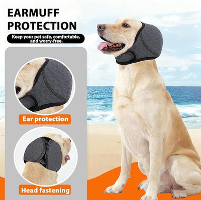 Dog Ear Covers for Bath, Swimming & Grooming – Water-Resistant Ear Protection Wraps for Dogs, Adjustable Reusable Shower Cap for Noise & Blow Drying Relief