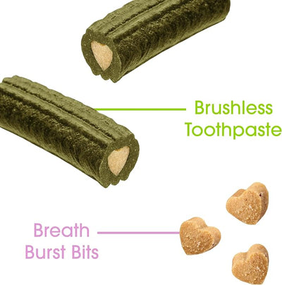 Ark Naturals Small Breed Brushless Toothpaste + Breath Bursts Bundle - Vet Formulated Dog Dental Chews for Small Breeds - Helps Reduce Plaque & Tartar, Polishes Teeth, and Freshens Breath