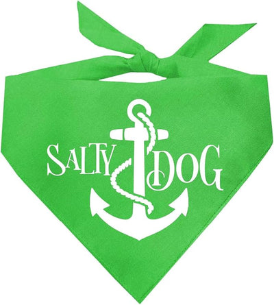 Salty Dog Dog Bandana 100% Cotton Adjustable Triangle Summer Vacation Beach Pool | Lime, One Size (100)