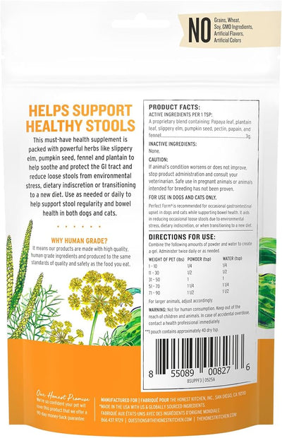 The Honest Kitchen Human Grade Perfect Form Herbal Digestive Supplement for Dogs & Cats, 3.2 Ounces