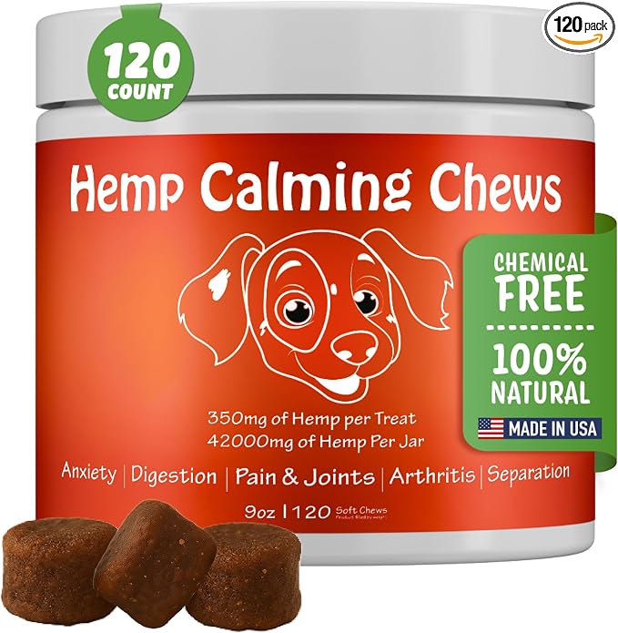 Colorado Dog Company Hemp Calming Chews for Dogs Anxiety Relief - 120 Count - USA Made - 350 MG Per Calming Treat for Dogs