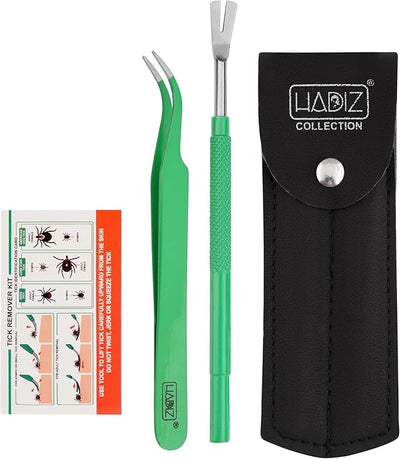 Tick Removal Tweezers Set for Humans & Pets, Stainless Steel Tool