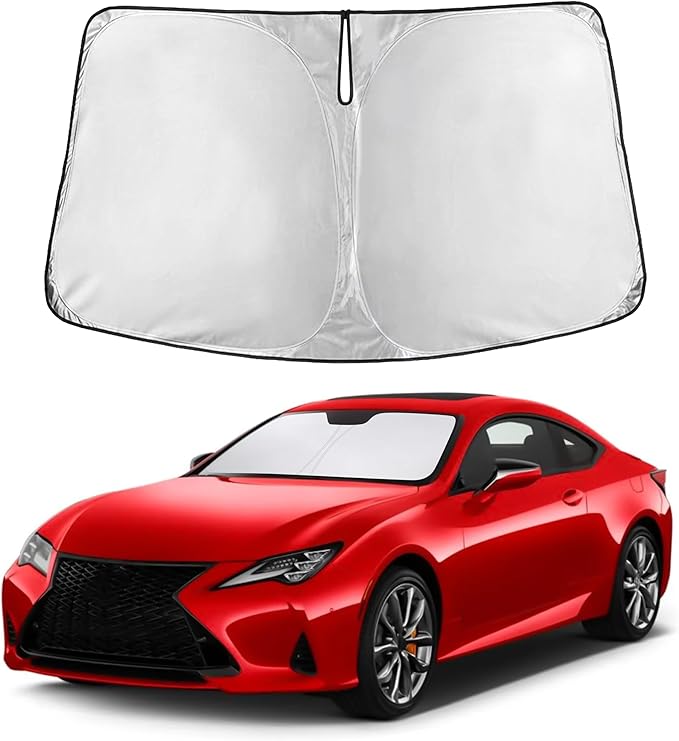 EcoNour Windshield Sunshade Compatible for Lexus RC Coupe 2015-2022 2023 2024, Sun Visor for Front Windshield & Window Sun Shade Cover, UV Heat Blocker & Protector, Car Accessories
