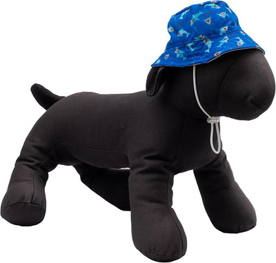 THE WORTHY DOG Buffalo Chomp Hat for Dogs – Lightweight Pet Sun Hat with Adjustable Chin Strap, Soft Brim & Bright Colors - Blue, X-Large