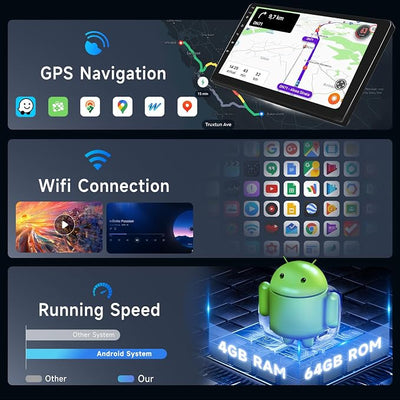 [4G+64G] Android Car Stereo for Nissan Juke 2011-2016/Nissan Infiniti ESQ with Wireless Carplay Android Auto, Hodozzy 9 inch Touch Screen with GPS, Mirror Link, Bluetooth, WiFi, DSP, FM/RDS Radio
