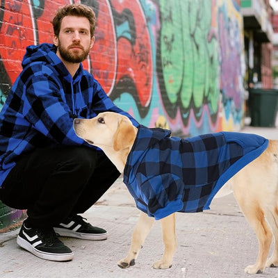 KOOLTAIL Plaid Dog Hoodie Pet Clothes Sweaters with Hat