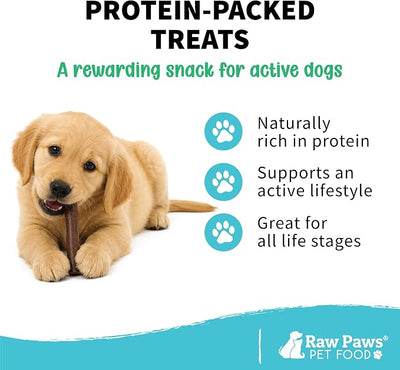 Raw Paws Wild-Caught Venison Dog Treats, 6-oz - Packed in USA - Real Meat Jerky - Single Ingredient Venison for Dogs