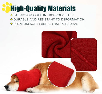 Dog Calming Hoodie Quiet Head Cover Sleeves Double Layer Thickened Dog Ear Muffs Noise Protection,Dog Hematoma Ear Wrap, Dog Headband for Anxiety Relief for Bath, Thunderstorms