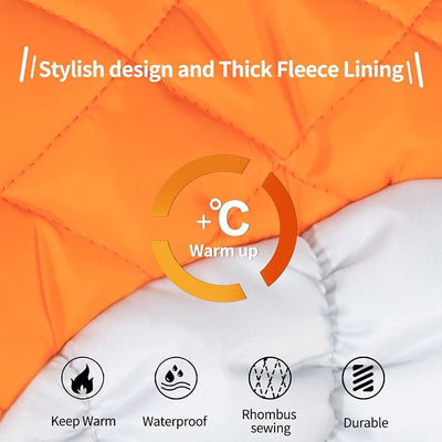 CuteBone Waterproof Thick Dog Winter Coat Doggie Jacket Warm Pet Clothes Comfortable Puffer Dog Vest for Small Medium Large Dogs with Harness Hole YRFN04L