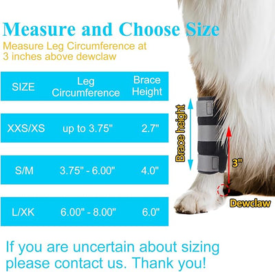 Dog Leg Brace for Front Hock Joint,Carpal Wrist Brace for Dogs Prevents Injuries Sprains Helps with Loss of Stability Caused by Arthritis, Keep Joint Warm, Reduces Pain Inflammation