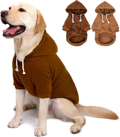 2-Pack Dog Hooded Sweaters & Jackets - Soft Dog Clothes Hoodie for Small/Medium/Large Dogs & Cats | All-Season Comfort & Fit, Stylish Pet Shirts Apparel & Accessories (Chocolate, Camel, Medium)