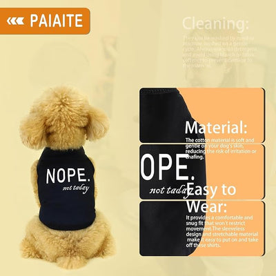 Discover Cozy Cotton Canine Wear: Soft, Lightweight, and Breathable Dog Shirt Vest with Eye-Catching Graphics(Nope not Today), Keeping Your Furry Friend Warm and Comfy! Grey XS