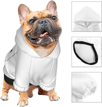 Dog Clothes, Custom Dog Hooded Sweatshirt, Personalized Pet Costume Robe Shirt with Text/Image/Club Name/Pet Shop Logo for Small Medium Large Dogs and Cats, White, S
