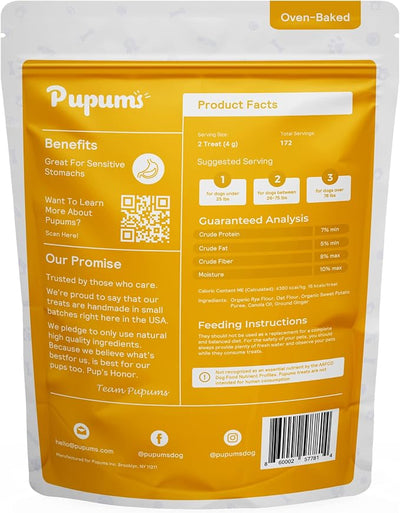 Sweet Potato Dog Treats Organic Grain Free Non-GMO Highly Digestible Dog Biscuits Made in USA (24oz)