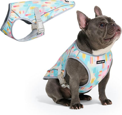 Spark Paws Dog Cooling Vest - SPF 50 UV Sun Protection - Summer Heat Relief Gear for Dogs, Lightweight, Evaporative Cooling - Dog Anxiety Relief Vest During Hot Days - Popsicles - Size L