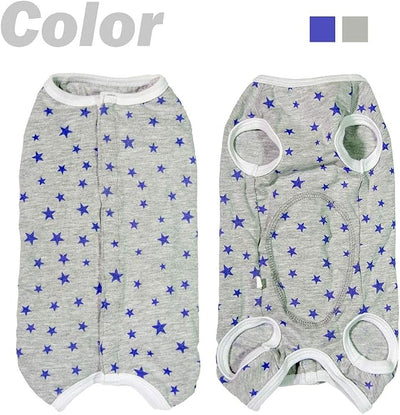 Dog’s Recovery Suit Post Surgery Shirt for Puppy, Wound Protective Clothes for Little Animals(Grey Stars-xs)