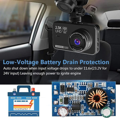 Upgraded Dash Cam Hardwire Kit, Type-C USB Hard Wire Kit 12V-24V to 5V Hardwire Kit with Low Voltage Protection 13ft Dash Cam Charger Power Cord for Dashcam GPS Power Supply Radar Detectors and More