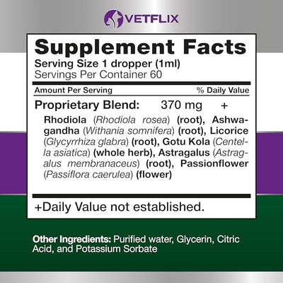 Adrenal Support Liquid Supplement for Dogs, Cats, Puppies & Kittens, 2 Oz | Cushing's and Kidney Support, Natural Endocrine Health Formula