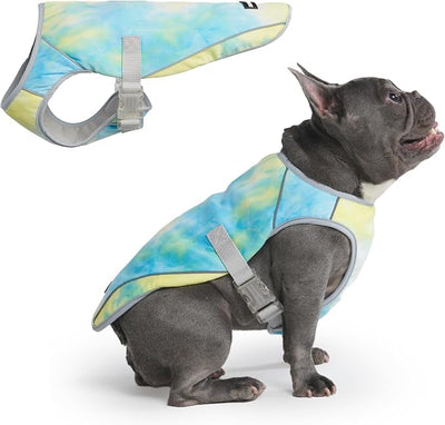 Spark Paws Dog Cooling Vest - SPF 50 UV Sun Protection - Summer Heat Relief Gear for Dogs, Lightweight, Evaporative Cooling - Dog Anxiety Relief Vest During Hot Days - Tropical Storm, 2XL