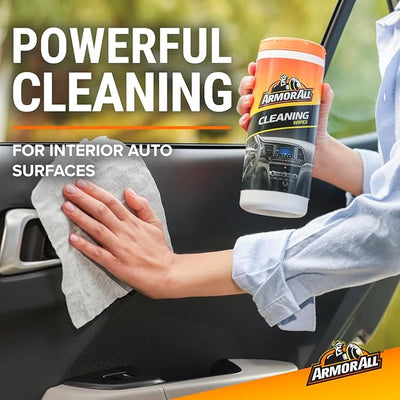 Armor All Car Cleaning Wipes, 90 Count Canister, Car Wipes | Lint-free car dashboard cleaner for dashboards, vinyl, clear plastics, carpet and fabric; not for glass or leather