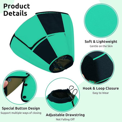 Queenmore Soft Dog Cone Collar, Dog Cones for Large Dogs to Stop Licking, Soft Cone for Dogs After Surgery, Elizabethan Collar for Pets, Pet Recovery Collar for Wound Healing, Green L
