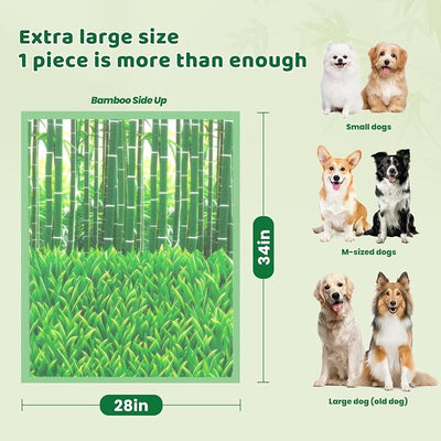 Puppy Pads XL 7 Count - 28"x34" Extra Large Pee Pads for Dogs Bamboo Patterns Dog Pads