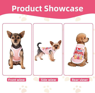 Topbuti 4 Pack Dog Shirts Summer Pet T Shirts Puppy Clothes Dog Clothing Breathable Cat Sleeveless Vest for Small Dogs Cats (Small, Love)