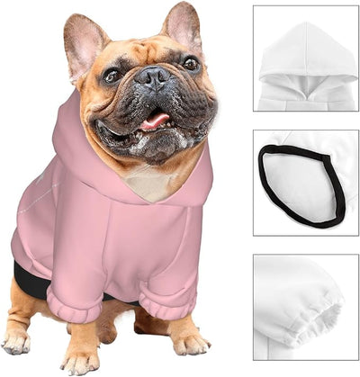Personalized Dog Hoodie, Custom Dog Costumes for Small Dogs, Holiday Happy Dog Clothes Football Pet Shirt Sweater with Name Number for Girl/Boy Cats/Kitten, Pink, M