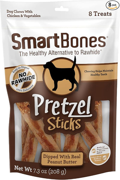 SmartBones No Artificial Colors or Preservatives Pretzel-Style Chews, Treat Your Dog to a Fun Shapped Rawhide-Free Chew 8 Count (Pack of 1)