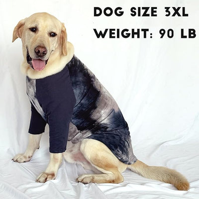 Dog Cotton Black Grey Tie Dye T-Shirts Soft and Stretchy Breathable Pet Shirt Pajamas Pets Clothes for Large Dogs,2XL Grey
