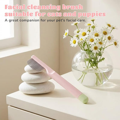 Eye Comb for Small Dogs, Stainless Steel Flea Comb for Small Dogs Gentle Round-Head Grooming Tool Tear Stain Combs Design for Pet Facial Paw Grooming Cats Dog