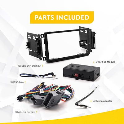 Crux Interfacing Solutions DKGM15 Crux Onstar Radio Replacement Interface W/ Swc Retention Video Switcher & D. Din Dash Kit - Gm Clas