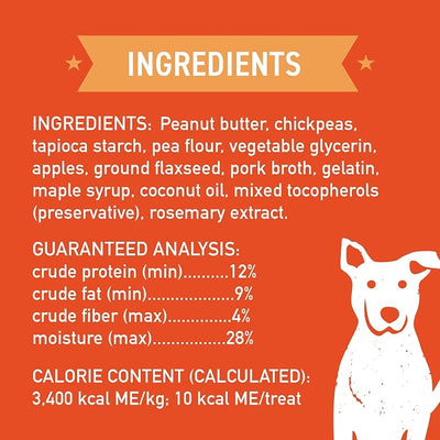 Cloud Star Corp, Wag More Bark Less Soft & Chewy Grain Free Peanut Butter & Apples Dog Treats (Pack of 12)