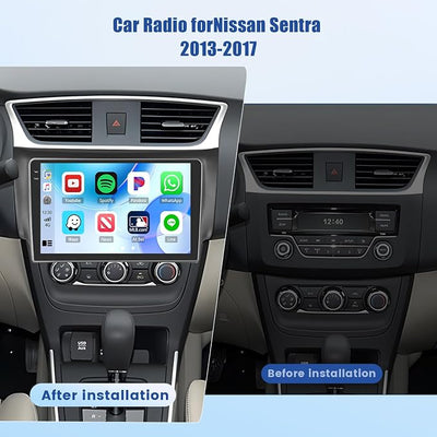 5Ghz WiFi [4G+64G] Android 15 Car Radio for Nissan Sentra 2013-2017 Car Stereo with Wireless Carplay/Android Auto, 10 Inch HD Touch Screen with GPS Bluetooth FM/RDS EQ SWC Backup Camera MIC