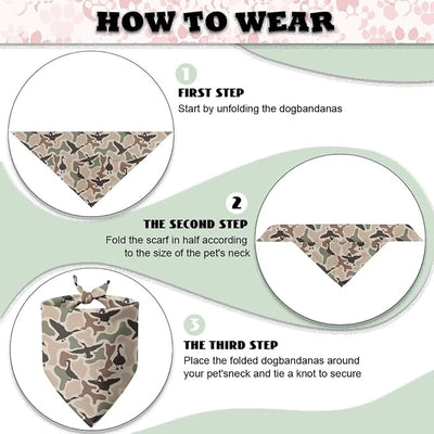 KEIAHUAN Dog Bandana Duck Camo Hunting Adjustable Dog Bibs Triangle Pet Scarf Reversible Holiday Kerchief Washable Breathable Soft Cat Bandanas