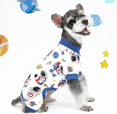 XPUDAC 4 Pieces Dog Pajamas Soft Puppy Pjs Stretchable Boy Doggie Clothes for Small Medium Dogs Cat Pet Outfits, 154-XXS