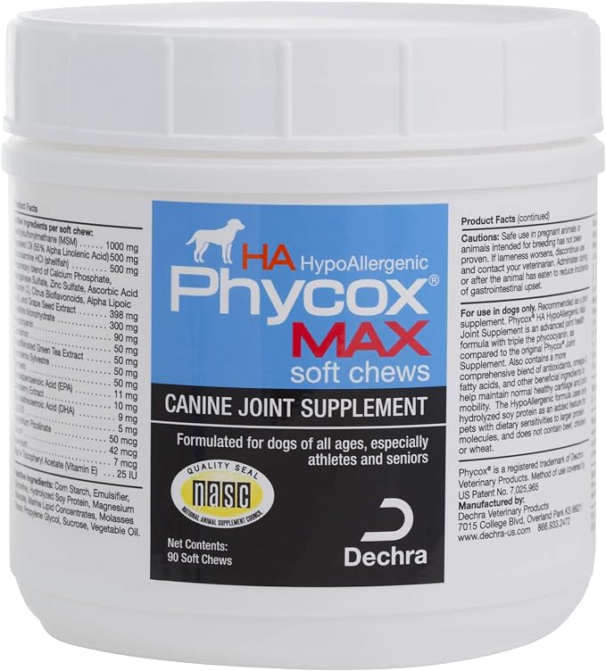 MAX Hypoallergenic (HA) Dog Joint Supplement Soft Chews, 90 Ct