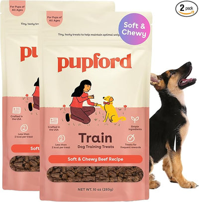 Pupford Soft & Chewy Training Treats for Dogs & Puppies (Beef, 10 oz, 2 Pack)