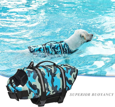 Doglay Dog Life Jacket with Rescue Handle, Dog Life Vest for Swimming Boating, Adjustable Reflective Puppy Swim Vest with Superior Buoyancy for Small Medium Large Dogs