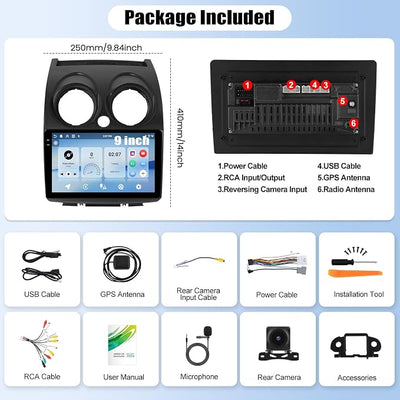 4G+64G Andriod Car Radio for Nissan Rogue 2007-2015 with CarPlay Android Auto 9 Inch Incell Touch Screen with GPS Navigation WiFi Backup Camera Mic