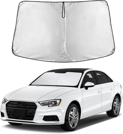 EcoNour Windshield Sunshade Compatible for Audi A3 2014-2018 2019 2020, Sun Visor for Front Windshield & Window Sun Shade Cover, UV Heat Blocker & Protector, Car Accessories
