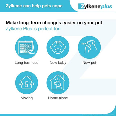 Vetoquinol Zylkene Plus Long-Term Calming Supplement with Alpha-Casozepine and White Fish Muscle Hydrolysate for Cats and Medium Dogs 22-65 lbs, Daily Behavioral Support for Dogs, 225 mg