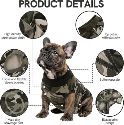 SAWMONG Recovery Suit for Dogs Female Male, Breathable Dog Onesie After Surgery Spay Neuter, Professional Dog Surgical Suit, Substitute Pet E-Collar Cone, Camouflage, XX-Large