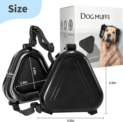 Dog Ear Muffs Noise Protection, Noise Cancelling Headphones for Dogs, Ear Covers for Hearing Protection and Anxiety - Black
