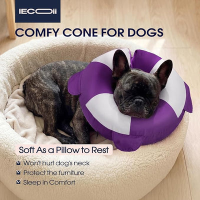 IECOii Inflatable Dog Recovery Collar, Comfortable Cone Alternative | Comfort Beyond the Cone | Pillow-Like Comfort | Full-View Freedom | Lick-Free Healing | Stay-Put Fit | Easy-Clean Design