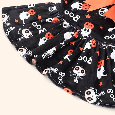 CuteBone Turtleneck Dog Velvet Dress Halloween Puppy Skirt Costume Pet Clothes Cat Apparel with Bow Hair Rope for Small Dogs CVD22M