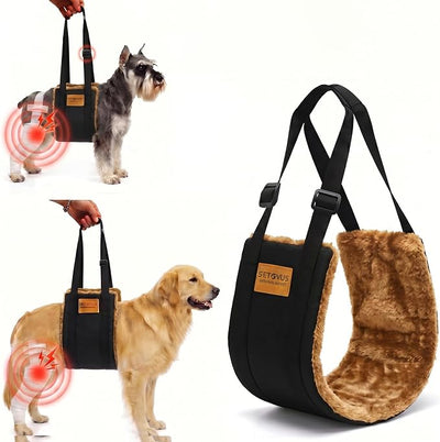 Dog Sling for Back Legs, Dog Lift Harness, Magic Tape Dog Sling for Large Dogs Hind Leg Support, Elderly Dog Lifter, Assist Canie Hip Arthritis K9 Cruciate Ligament Rehabilitation (Brown, Large)