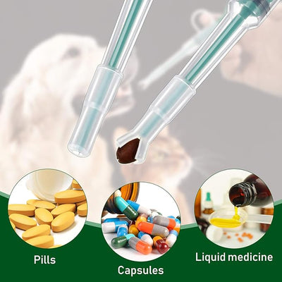 Nuanchu 2 Pieces Pet Pill Plunger Popper for Small Cats Dogs Pill Gun Dispenser Shooter Pet Piller Soft Tip Tablet Syringe Pusher Animal Medicine Feeder for Feeding Accessories (Green)