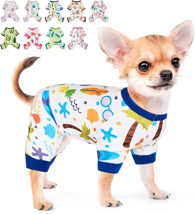 Dog Pajamas Pjs Soft Stretchy Dog Clothes for Small Dogs Girl Boy Medium Size Dogs Spring Summer Puppy Clothes Doggie Onesies Cat Pet Jammies Outfit