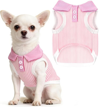 Dog Tshirts for Small Dogs Polo Shirt Stretchy Dog T Shirt Breathable Dogs Cooling Vest Girl Boy Puppy Dachshund French Bulldog Frenchie Chihuahua Clothes